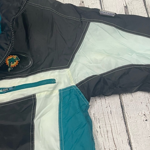 Vintage 1990s Miami Dolphins 90s Pro Players NFL Football Zip Up Jacket - Picture 13 of 13